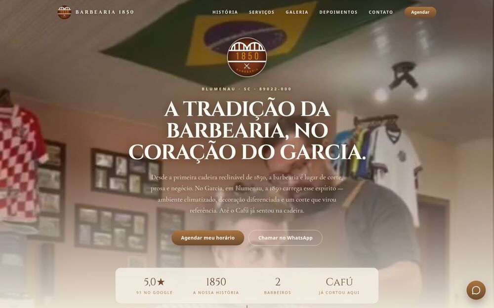 Site de Barbearia 1850