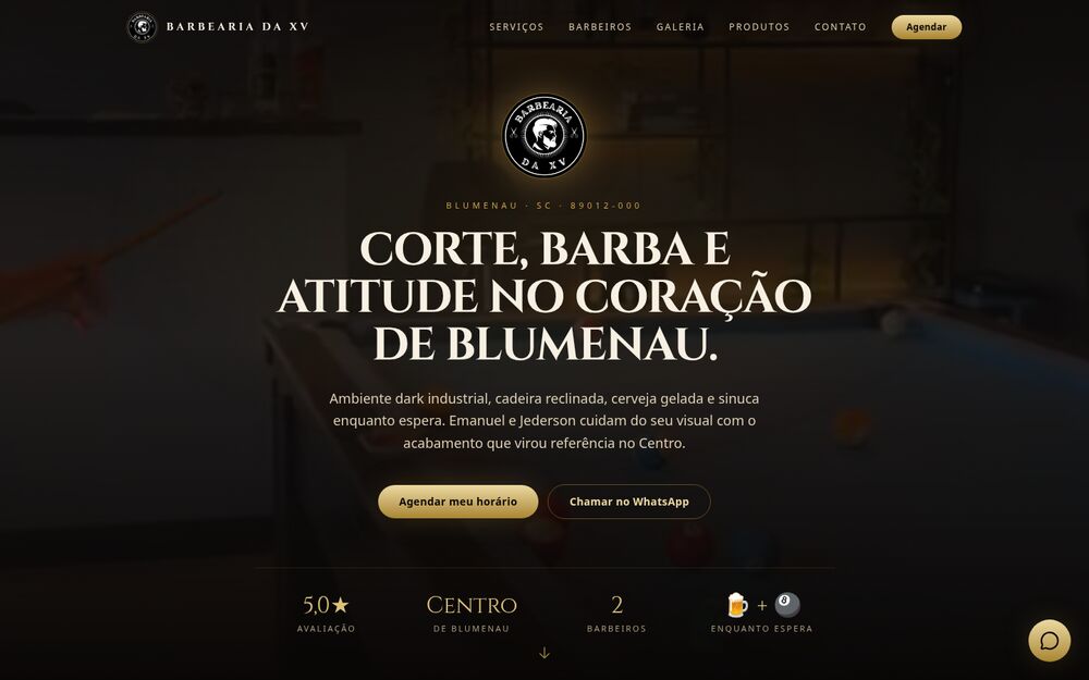 Site de Barbearia da XV