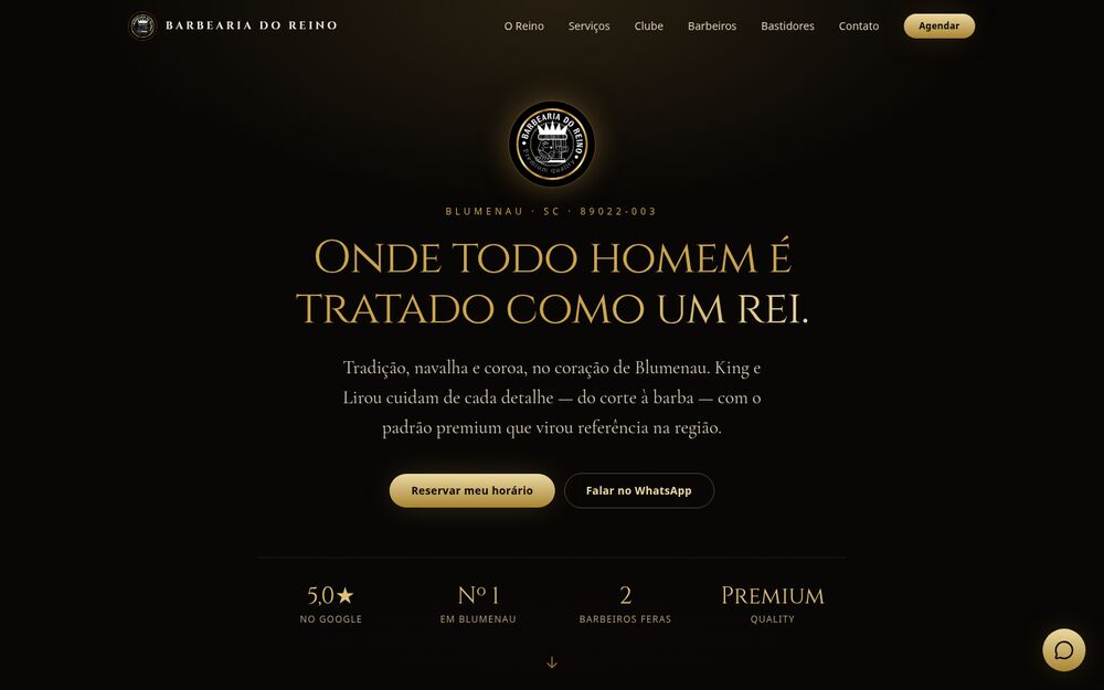 Site de Barbearia do Reino
