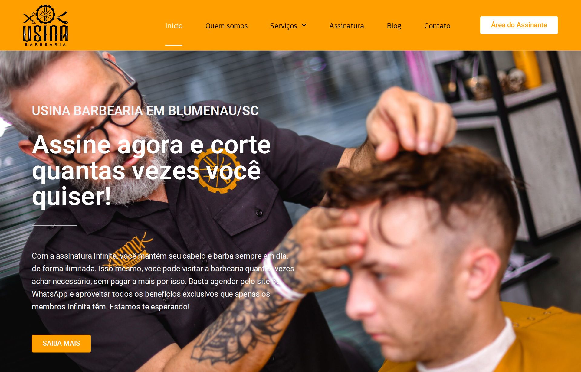 Site de Usina Barbearia